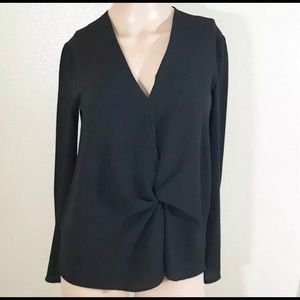 Topshop Black Twist Front Blouse Size 2